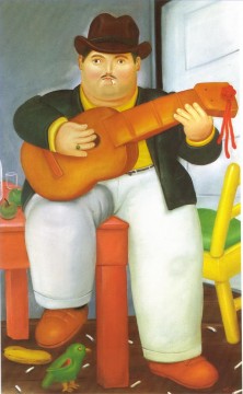 Fernando Botero Painting - El hombre de la guitarra Fernando Botero